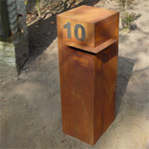 Почтовый ящик Corten изготовленного на заказ на открытом воздухе свободного стоящего почтового ящика металла стальной