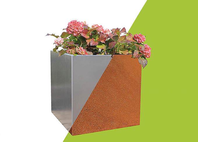 Ржавый цветочный горшок украшения сада плантатора Corten