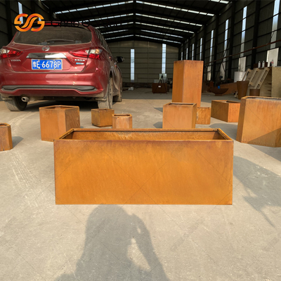 На открытом воздухе декоративные цветочные горшки Corten стальные большие