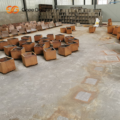 Плантатор металла заварки цветочного горшка Corten коробки плантатора Corten стальной