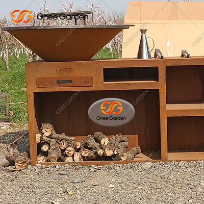 Уникальный уголь барбекю жарит гриль барбекю Corten стальной для на открытом воздухе кухни