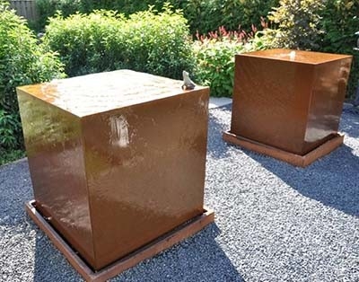 сад металла 1100mm квадратный орнаментирует особенность воды Corten стальную
