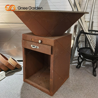 Грили Corten стальные на открытом воздухе варя увольняют яма с покрытием ржавчины гриля БАРБЕКЮ едят снаружи