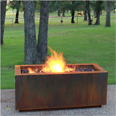 Freestanding древесина горя яму огня Corten стальную прямоугольный