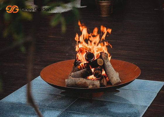 Яма огня Corten сада Firepit патио задворк медника деревянная горя стальная на открытом воздухе