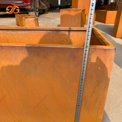 На открытом воздухе декоративные цветочные горшки Corten стальные большие