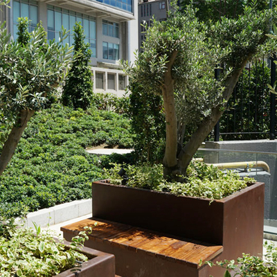 Плантаторы цветочных горшков Corten открытого сада большие стальные