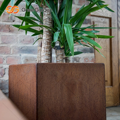 Подгоняйте цветочные горшки Corten больших цветочных горшков Corten стальных на открытом воздухе стальные