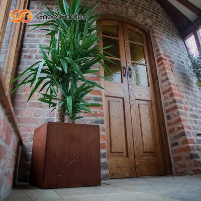 Подгоняйте цветочные горшки Corten больших цветочных горшков Corten стальных на открытом воздухе стальные