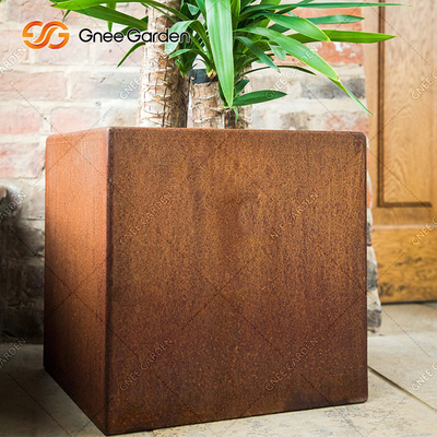 Подгоняйте цветочные горшки Corten больших цветочных горшков Corten стальных на открытом воздухе стальные