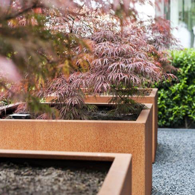 Прямоугольный цветочный горшок стойки металла плантатора Corten стальной