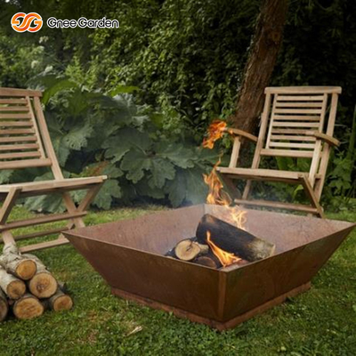На открытом воздухе Matt заржавел яма 50x50x33cm огня шара огня Corten стальная деревянная горящая