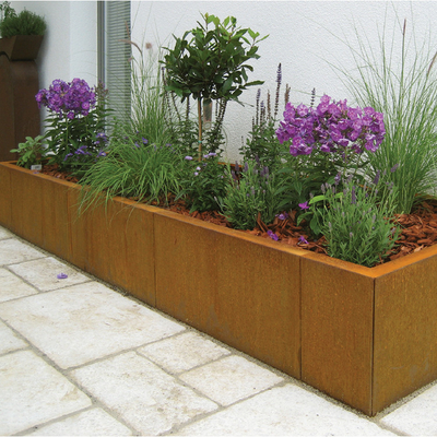 На открытом воздухе коробка плантатора улицы 0.8mm Corten стальная квадратная для доказательства погоды общественного парка