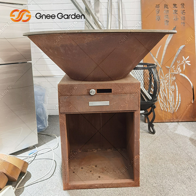 Pre выдержанный ямы барбекю угля Corten размер стальной Firepits ориентированный на заказчика