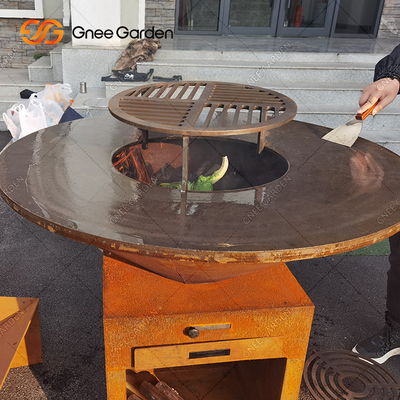Pre выдержанный ямы барбекю угля Corten размер стальной Firepits ориентированный на заказчика