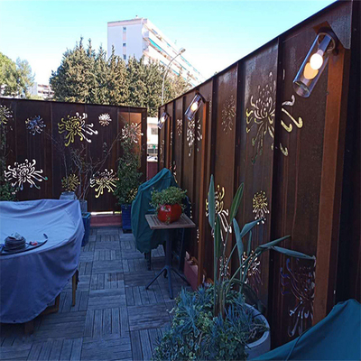 Лазер стали Corten оформления балкона отрезал экраны Prerusted уединения металла панелей