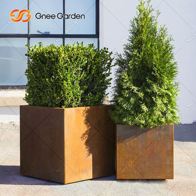 Плантатор металла Corten квадрата стальной деревенский кладет вырезывание в коробку лазера