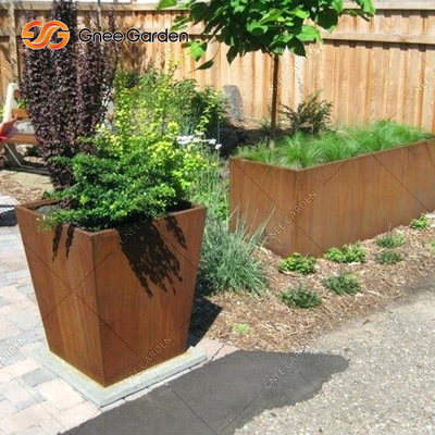 ODM OEM поднял прямоугольную сталь Corten коробки плантатора металла