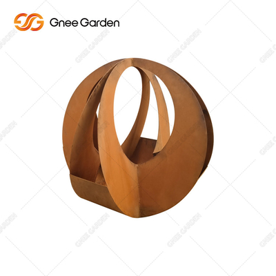 Изготовленный на заказ лазер формы отрезал геометрическое corten стальные цветочные горшки 90*25*25cm