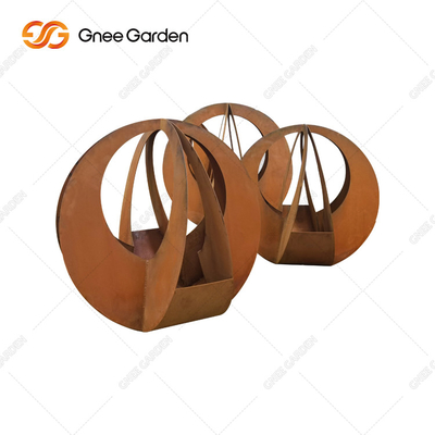 Изготовленный на заказ лазер формы отрезал геометрическое corten стальные цветочные горшки 90*25*25cm