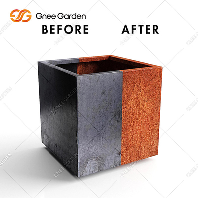 сталь Corten коробки плантатора металла 90*25*25cm геометрическая прямоугольная