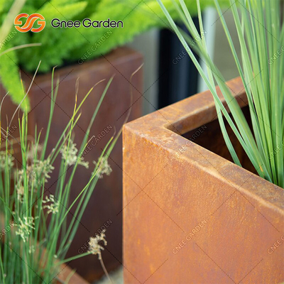 сталь Corten коробки плантатора металла 90*25*25cm геометрическая прямоугольная