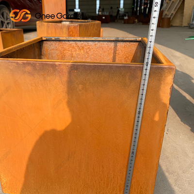 Плантаторов металла Corten сада квадрат стальных деревенских на открытом воздухе большой