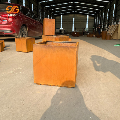 Плантаторов сада металла Corten коробка цвета ржавчины стальных на открытом воздухе