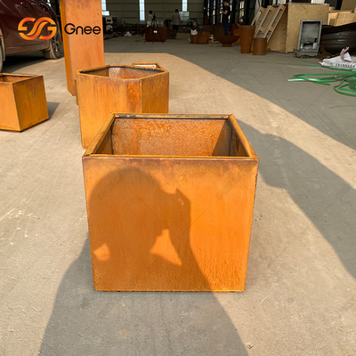 Плантаторов металла Corten сада квадрат стальных деревенских на открытом воздухе большой
