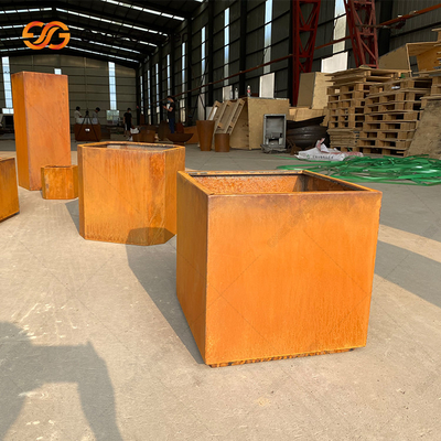 Коробки плантатора стального квадрата Corten ржавые выдерживают устойчивое для цветка