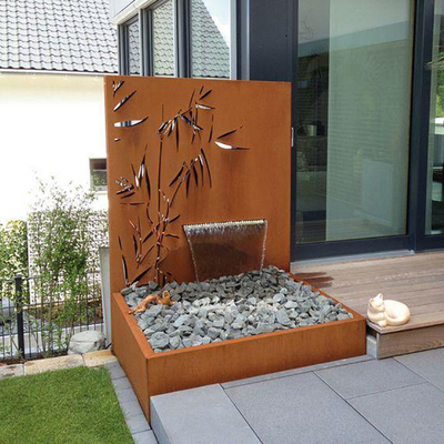 фонтан 1500x1000x600mm деревенский Corten стальной с лазером отрезал панель экрана