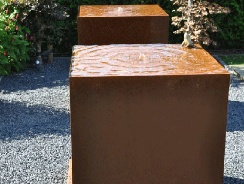 сад металла 1100mm квадратный орнаментирует особенность воды Corten стальную