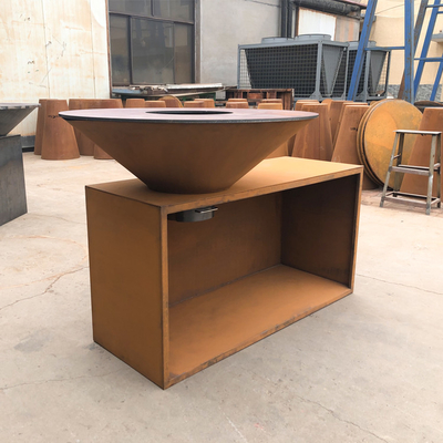 Таблица огня Corten Multi функции прямоугольная стальная с хранением журнала