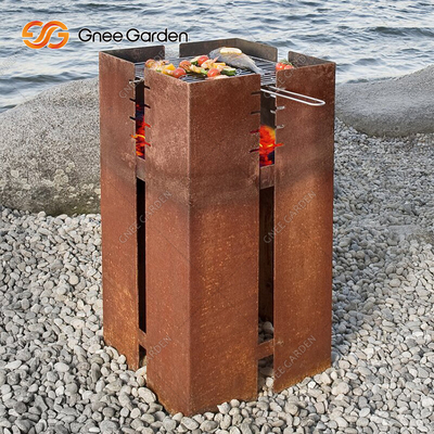 Приготовление пищи Открытый металлический гриль-барбекю Corten Heavy Duty