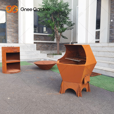 Угольные грили Corten Steel для приготовления пищи на открытом воздухе для барбекю