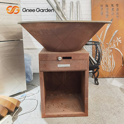 Грили Corten стальные на открытом воздухе варя увольняют яма с покрытием ржавчины гриля БАРБЕКЮ едят снаружи