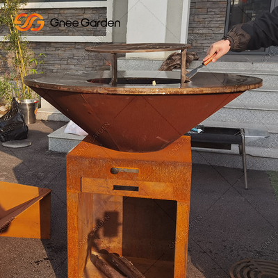 Грили Corten ржавчины сада стальные на открытом воздухе варя увольняют обслуживания упаковки гриля БАРБЕКЮ ямы