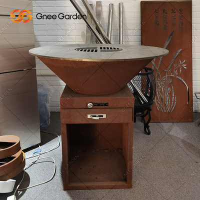 Грили Corten ржавчины сада стальные на открытом воздухе варя увольняют обслуживания упаковки гриля БАРБЕКЮ ямы