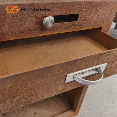 Яма огня Corten на открытом воздухе БАРБЕКЮ стальная с цветом задворк хранения швырка ржавым