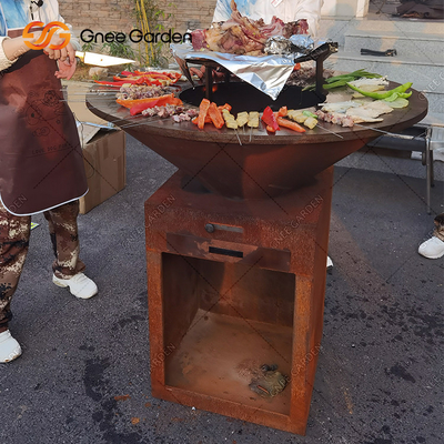 На открытом воздухе варя барбекю металла Corten ямы огня гриля БАРБЕКЮ сверхмощное античное