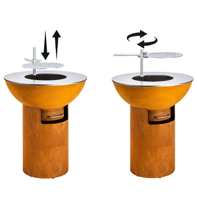См гриля 70*70*35 ямы огня Corten круглой ржавчины стальное сверхмощное