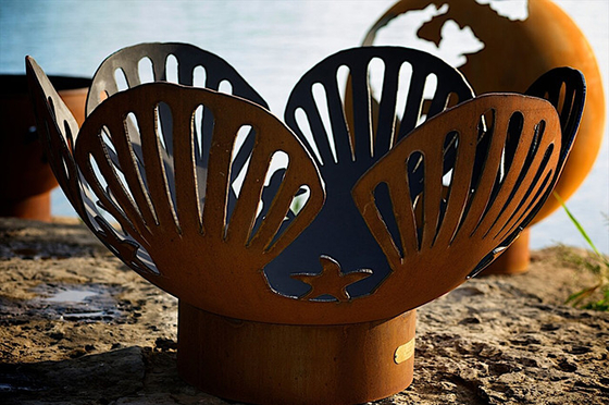 Теплый держать заржавел яма огня 100cm Corten стальная для патио задворк