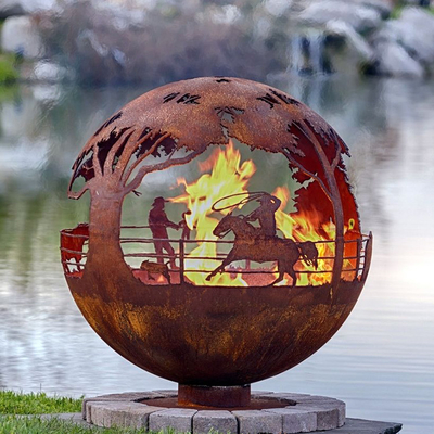 яма огня декоративного Corten глобуса 900mm стальная Handcrafted