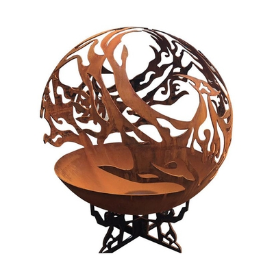 Ямы огня картины Феникса сфера Firepit Corten патио стальной на открытом воздухе для греть сада