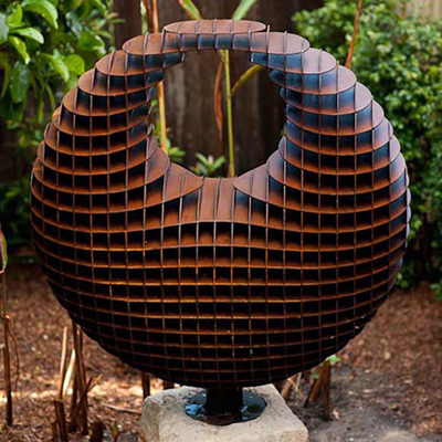 Сад металла Corten стальной большой ваяет с трехмерной формой шара