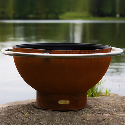 Большая портативная яма огня 120cm Corten стальная для двора