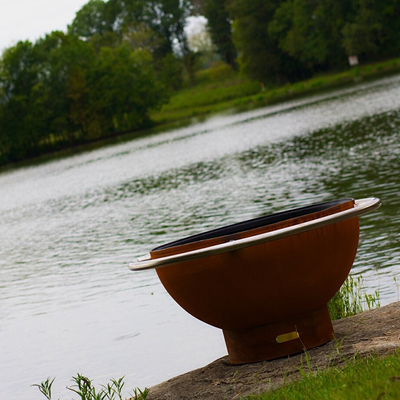 Большая портативная яма огня 120cm Corten стальная для двора