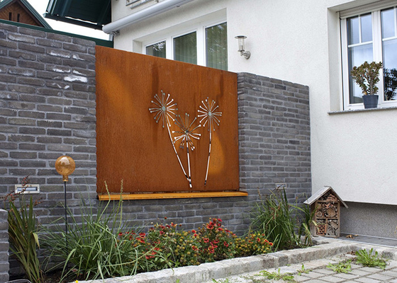 Одуванчик вырезывания лазера делает по образцу Corten стальной сад экранирует украшение