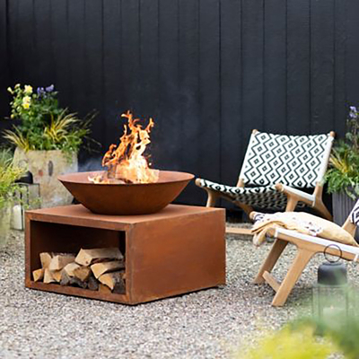 ландшафт сада 100cm вокруг заржаветой располагаясь лагерем стали Corten камина