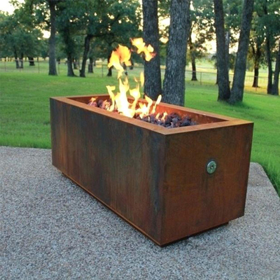 Freestanding древесина горя яму огня Corten стальную прямоугольный